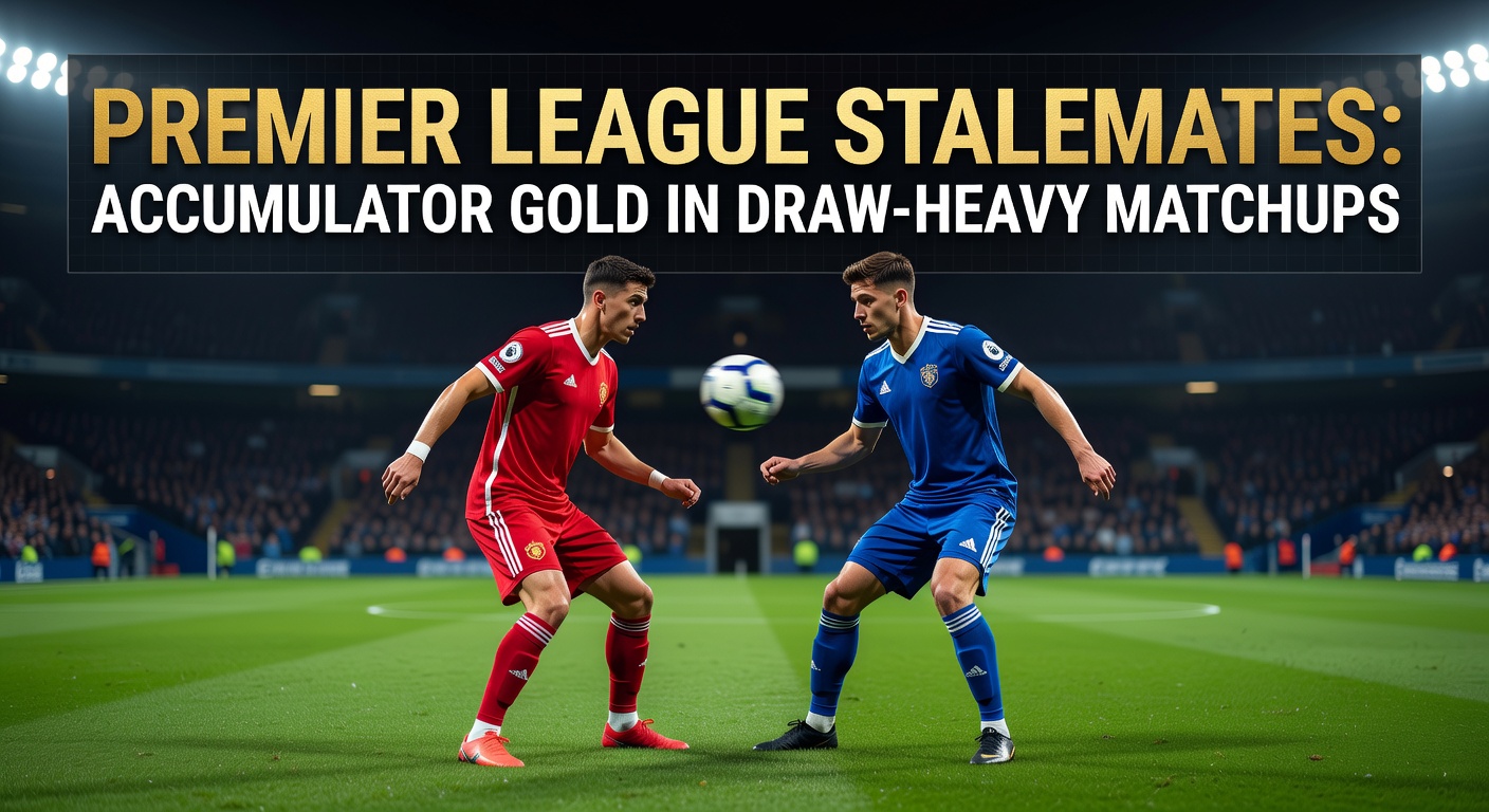 A tense Premier League match ending in a 0-0 draw, with players locked in midfield battle under stadium lights