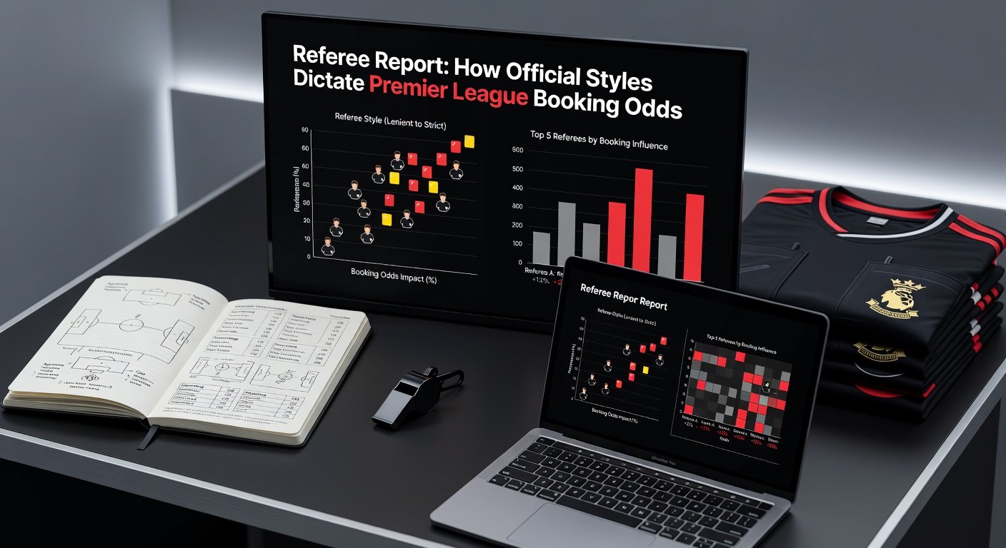 Bar graph comparing average yellow cards per Premier League referee in the 2025/26 season, highlighting top issuers like Taylor and Oliver