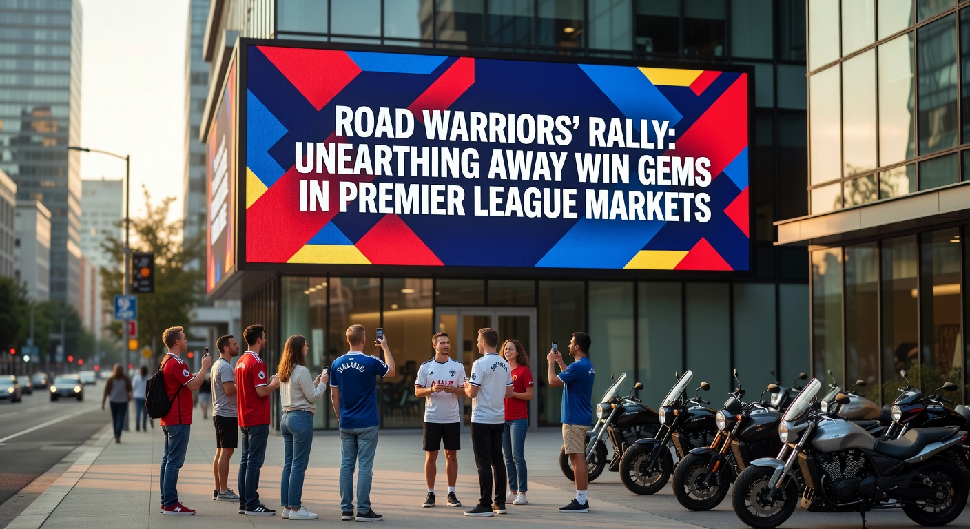 Premier League teams celebrating an away victory, capturing the thrill of road warriors defying home advantage