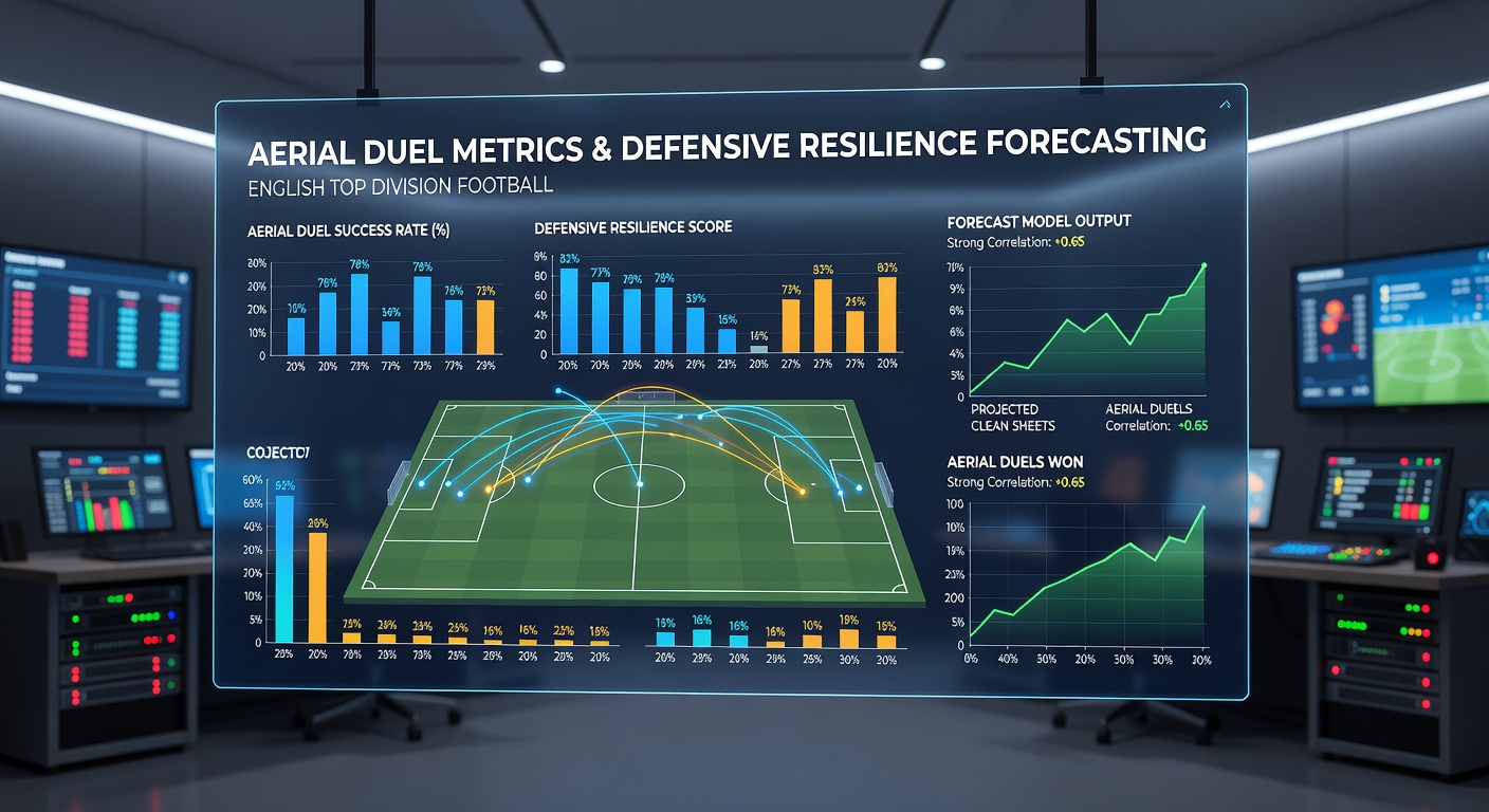 Detailed stats graphic showing aerial duel win percentages and defensive records for Premier League teams