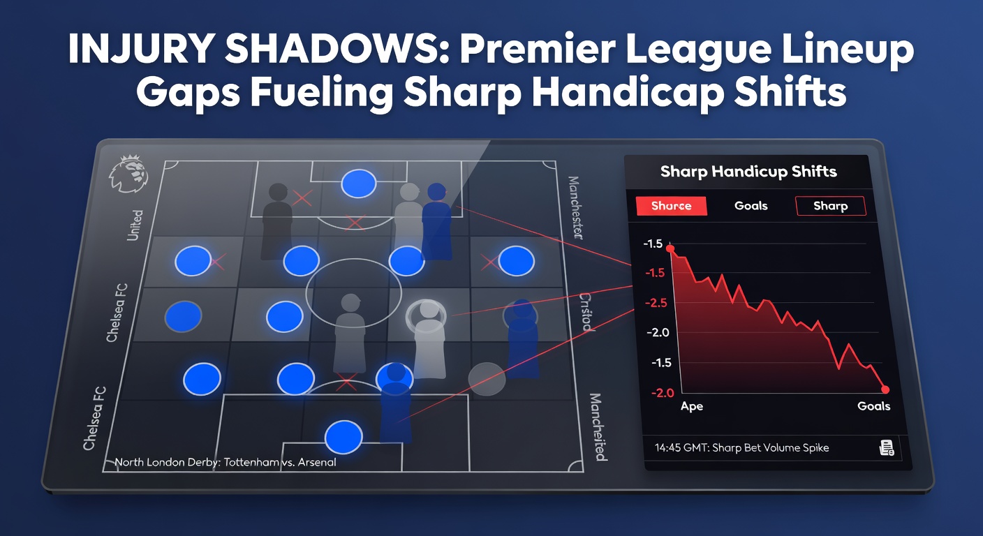 Bookmakers' screens showing rapid handicap line adjustments amid Premier League injury news alerts