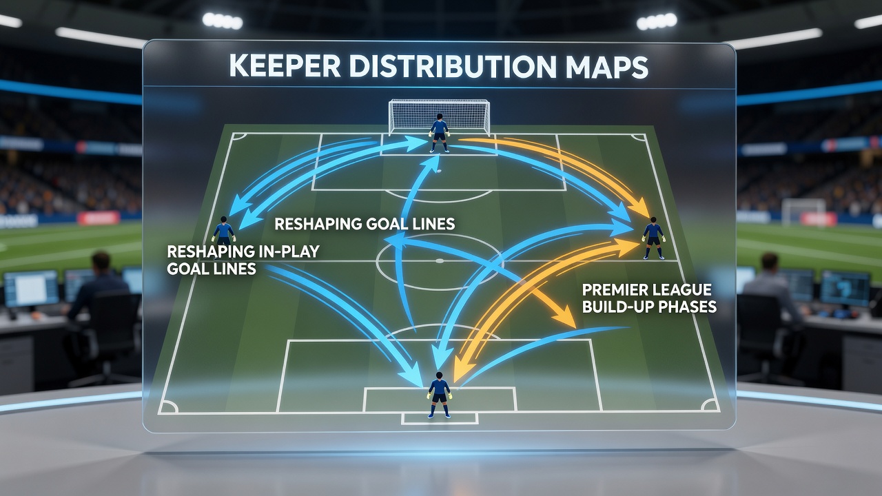 Heatmap showing goalkeeper pass targets in Premier League matches