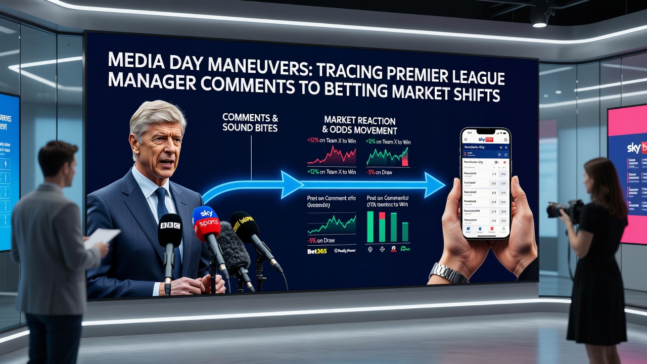 Betting market charts showing odds fluctuations after Premier League manager comments