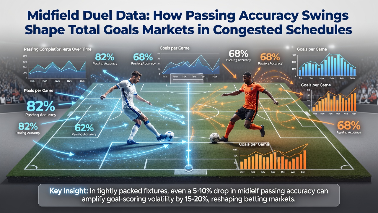 Chart displaying passing accuracy trends versus total goals in congested match weeks