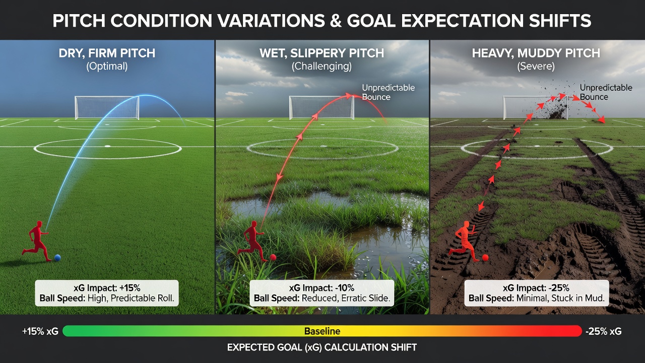 Close-up of professional football pitch surface with measurement tools assessing moisture and grass height