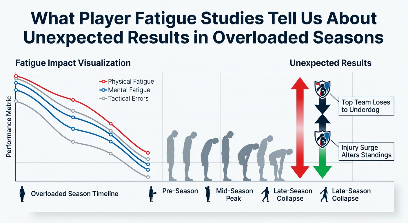 Premier League players showing signs of fatigue during a congested fixture schedule in an overloaded season